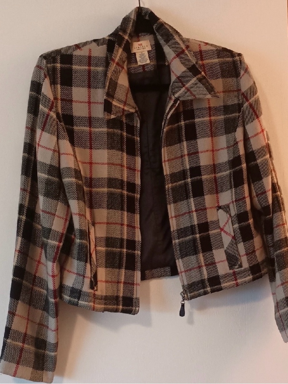 The Limited Plaid Jacket in Beige, Black and Red